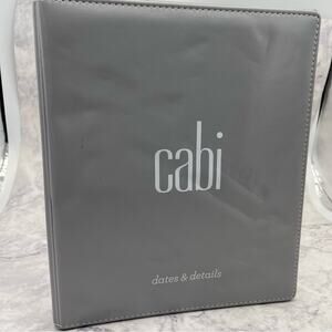 Cabi, 1" Gray Dates & Details Binder. 9.5"x11.5" Overall Size. Good condition!